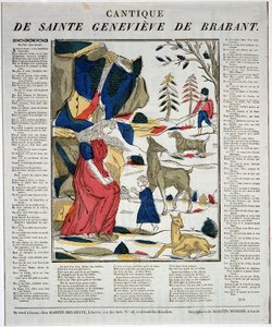 Cantique de saint Geneviève de Brabant - houtgravure. door Artist Unknown