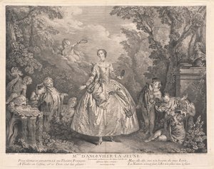 Danser in Parijs aan het hof van koning Lodewijk XV Angeville door Artist Unknown