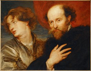 Double-portrait idealise de van Dyck et Rubens ... door Artist Unknown