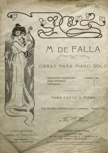 FALLA, Manuel de (1876-1946). Spaanse componist en pianist. Werken voor piano solo en voor piano en stem. Uitgegeven in Madrid. door Artist Unknown