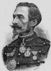 Franse kolonel Charles Ragon de Bange (1833-1914) uitvinder in artillerie, gravure door Artist Unknown