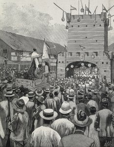 Filipijnen (1899). Protest in Manilla. (gravure)