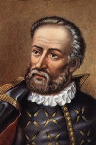 Portret van Fernand de Magellan Portugees navigator (chromo) door Artist Unknown
