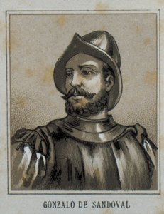 Gonzalo de Sandoval (1497-1527). Spaanse conquistador in Nieuw-Spanje (Mexico). Gravure. door Artist Unknown