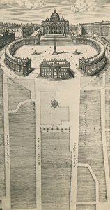 Sint-Pietersplein in Rome, gravure, Italië door Artist Unknown