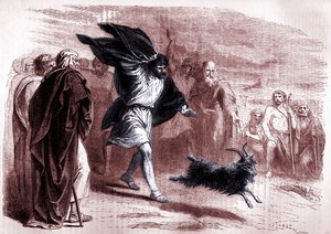 De zondebok die voor Azazel de woestijn in werd gestuurd, Leviticus, hfdst. XVI (afdrukken)