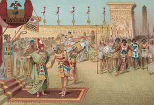Triomfantelijke terugkeer van Radames bevelhebber van het Egyptische leger, akte II scène 2 uit de opera Aida van Giuseppe Verdi