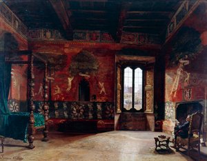Interieur, Arturo Ferrari, olieverf op doek door Arturo Ferrari