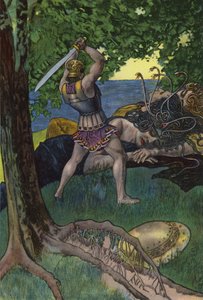 Perseus die het hoofd van Medusa afsnijdt door Artus Scheiner