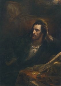 Faust in zijn studeerkamer, rechtsonder gesigneerd en gedateerd Ary Scheffer 1831 door Ary Scheffer