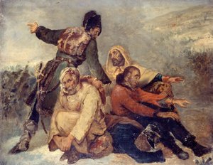 Vier soldaten van het leger op de vlucht door Ary Scheffer