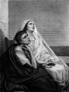 Saint Monique met Saint Augustin - op het frontispice van de Geschiedenis van Saint Monique door Abbe Bougaud, Librairie Poussielgue 1866 door Ary Scheffer