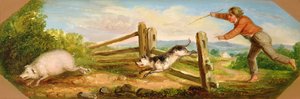 Jongen die een varken achterna zit, 1836