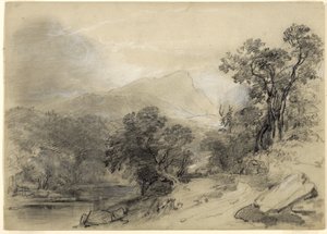 Studie voor Landschap-Compositie: In de Catskills