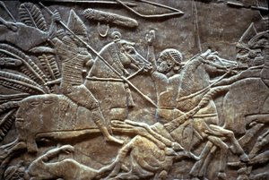 Ashurbanipal in de Slag bij Til-Tuba, 650-620 v.Chr.