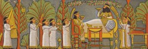 Assyrische banketscène door Assyrian