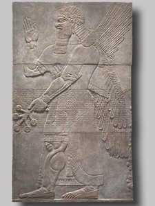 Groetende beschermgeest, 883-859 v.Chr. door Assyrian