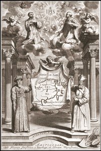 Adam Schall (links) en Matteo Ricci (rechts) in Chinese mandarijnenkostuum, frontispice van 