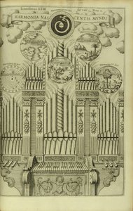 De harmonie van de geboorte van de wereld uit Musurgia Universalis