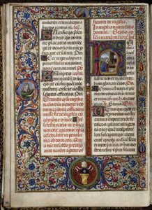 Missaal van Thomas James: belettering met de kerststal