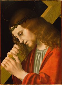 Christus draagt het kruis door attributed to Marco d