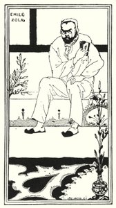 Portret van Emile Zola door Aubrey (after) Beardsley