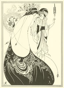 De Pauwenrok (lithografie) door Aubrey (after) Beardsley