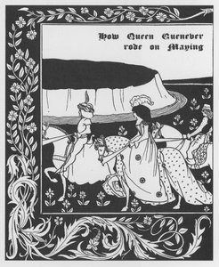 Arthurlegende: Koningin Guinevere als Meikoningin door Aubrey Beardsley