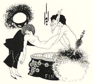 Ontwerp voor staartstuk door Aubrey Beardsley