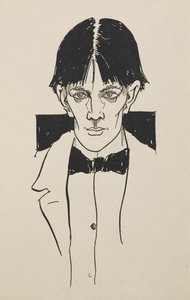 Portret uit een boek met vijftig tekeningen door Aubrey Beardsley