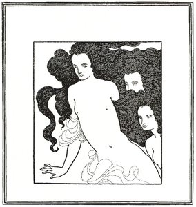 De Komedie van het Rijngoud, frontispice 1872 door Aubrey Beardsley