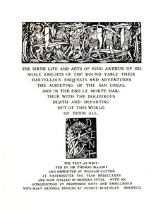 Titelpagina Ontworpen door Aubrey Beardsley voor Messrs. J. M. Dent and Sons Ltd