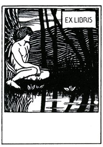 Vignet ex libris door Aubrey Beardsley (1872-1898) door Aubrey Beardsley