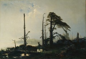 Meer in mist door August Cappelen