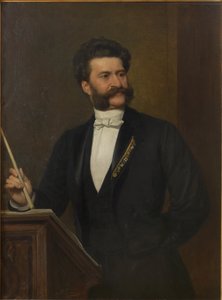 Portret van Johann Strauss 1825-1899, 1888 door August Eisenmenger