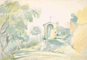 Een kapel langs de weg nabij Tivoli, 1835