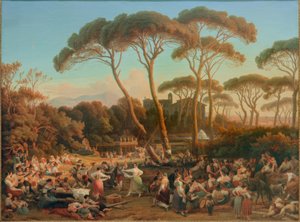 Romeins volksfeest in het park van Villa Borghese