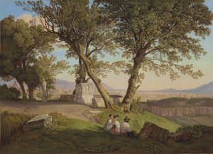 Uitzicht op Rome vanuit Villa Mattei door August Lucas