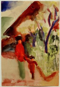 Bij het Zwitserse Huis door August Macke