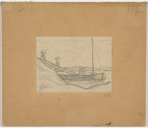 Uitladen van een Vrachtschip door August Macke