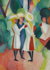 Drie meisjes met gele strohoeden (I). 1913