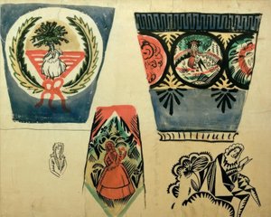 Drie vazen door August Macke