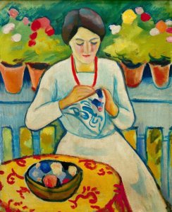 Vrouw op balkon