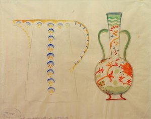 Kruik met handvat en kan met handvat door August Macke