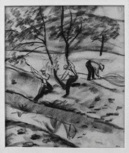 Houthakkers in Kandern door August Macke