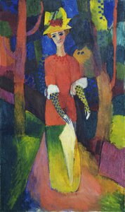 Dame in een park door August Macke