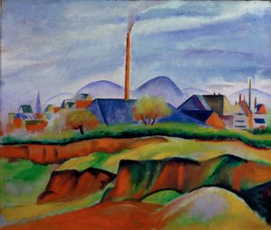 Landschap met fabriek
