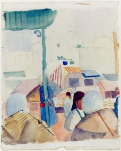 Markt in Tunis II door August Macke