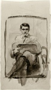 Zelfportret, tekenend door August Macke