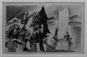 Studie voor Gele Zeil door August Macke